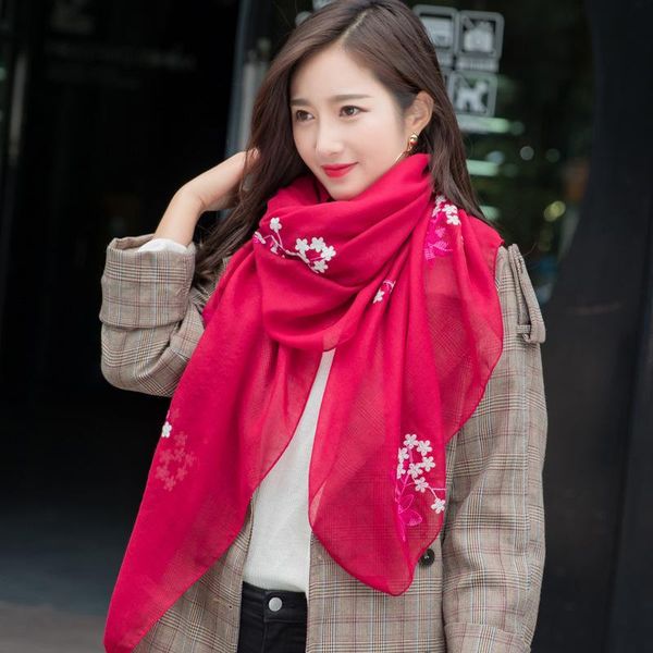 spring and autumn new tourism national style embroidered scarves, women flowers, cotton and linen embroidered silk scarves, long, Blue;gray
spring and autumn new tourism national style embroidered scarves, women flowers, cotton and linen embroidered silk scarves, long, Blue;gray