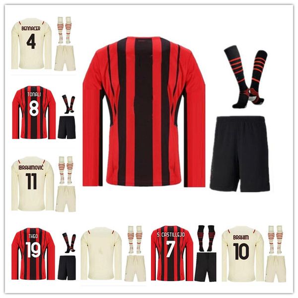 long sleeve 2021 2022 soccer jerseys ibrahimovic donnarumma tonali theo mandzukic kessie men kits football home away third shirts 21 22 full, Black;yellow
long sleeve 2021 2022 soccer jerseys ibrahimovic donnarumma tonali theo mandzukic kessie men kits football home away third shirts 21 22 full, Black;yellow