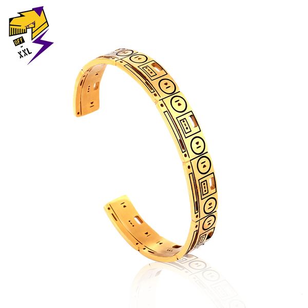vintage stainless steel music bangles men gold silver color tape recorder wristband cuff charm bracelets women pulseiras jewelry, Black
vintage stainless steel music bangles men gold silver color tape recorder wristband cuff charm bracelets women pulseiras jewelry, Black