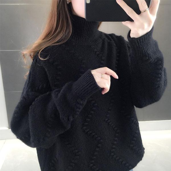 thick-necked, 2021 high-wavy pullovers single layer for the female winter new lazy sweater 1 sba4, White;black
thick-necked, 2021 high-wavy pullovers single layer for the female winter new lazy sweater 1 sba4, White;black