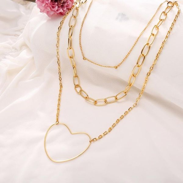 simple hollow heart pendant necklaces for women gold color clavicle chains 2020 fashion jewelry lady layered necklace new arrive, Silver
simple hollow heart pendant necklaces for women gold color clavicle chains 2020 fashion jewelry lady layered necklace new arrive, Silver