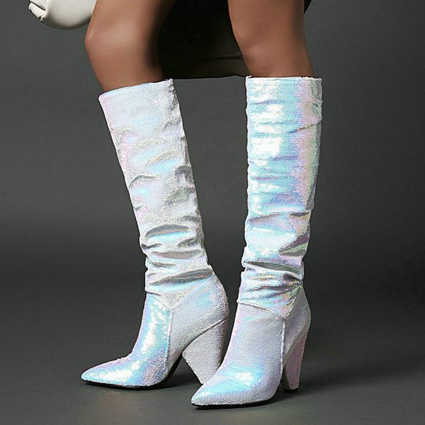 2020 new winter women knee high boots fashion pointed toe bling women western boots pleated spike high heel ladies shoes, Black
2020 new winter women knee high boots fashion pointed toe bling women western boots pleated spike high heel ladies shoes, Black