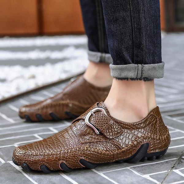genuine leather male loafers fashion men casual shoes breathable driving shoes men crocodile texture flats loafers male hc-497, Black
genuine leather male loafers fashion men casual shoes breathable driving shoes men crocodile texture flats loafers male hc-497, Black