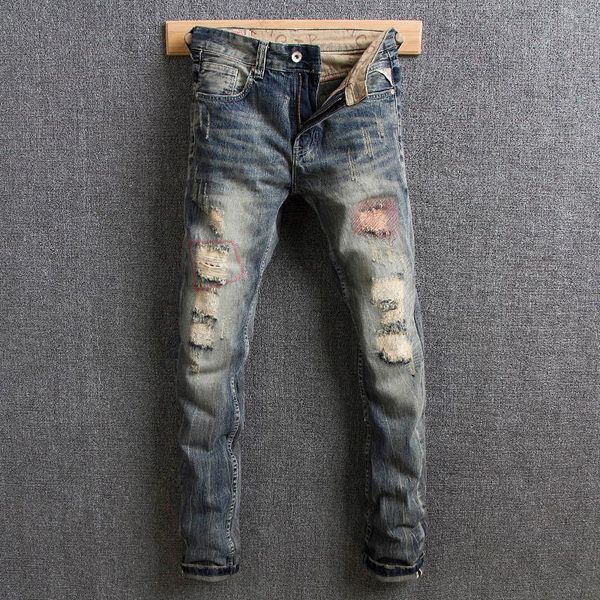 american streetwear fashion men jeans retro washed slim fit cotton denim pants hombre classical ripped jeans men hip hop, Blue
american streetwear fashion men jeans retro washed slim fit cotton denim pants hombre classical ripped jeans men hip hop, Blue
