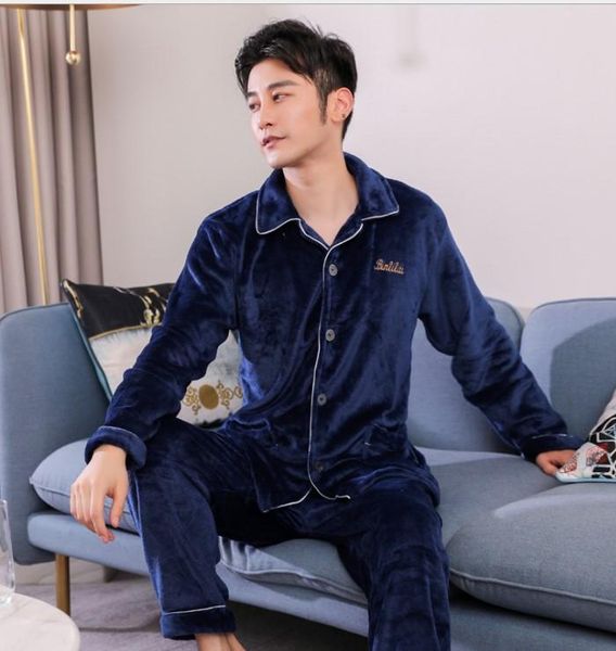 winter thicken warm soft blue flannel pajamas sets for men night pijamas male long sleeve pyjamas sleepwear suit casual homewear, Black;brown
winter thicken warm soft blue flannel pajamas sets for men night pijamas male long sleeve pyjamas sleepwear suit casual homewear, Black;brown