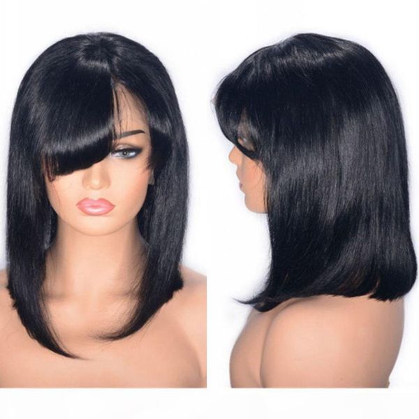short bob wig cambodian straight human hair lace front wig pre plucked hairline with baby hair full end wig, Black;brown
short bob wig cambodian straight human hair lace front wig pre plucked hairline with baby hair full end wig, Black;brown