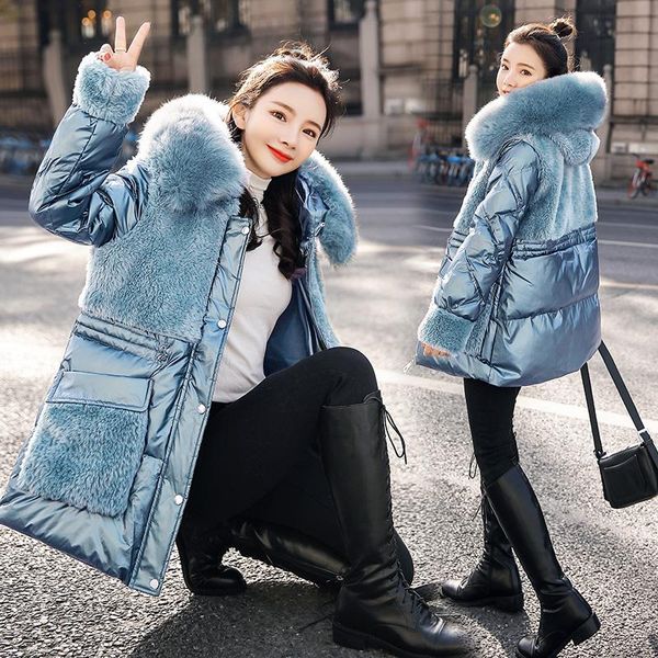 women's down & parkas 2021 fashion winter coat big fur collar lamb wool padded jacket my269, Black
women's down & parkas 2021 fashion winter coat big fur collar lamb wool padded jacket my269, Black