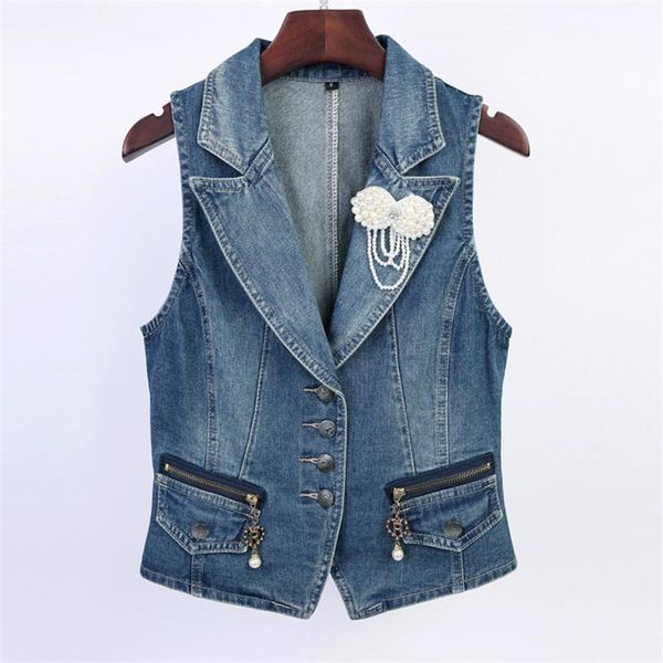 fashion pearl women's jeans vest single-breasted slim sleeveless female jacket denim waistcoat plus size summer feminine coat, Black;white
fashion pearl women's jeans vest single-breasted slim sleeveless female jacket denim waistcoat plus size summer feminine coat, Black;white