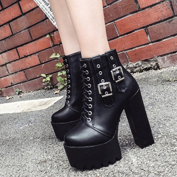 Lucyever Fashion Rivet Buckle Chunky Ankle Boots for Women Punk High Platform Motorcycle Boots Woman 13cm Super High Heels Shoes #4h3o, Black
Lucyever Fashion Rivet Buckle Chunky Ankle Boots for Women Punk High Platform Motorcycle Boots Woman 13cm Super High Heels Shoes #4h3o, Black