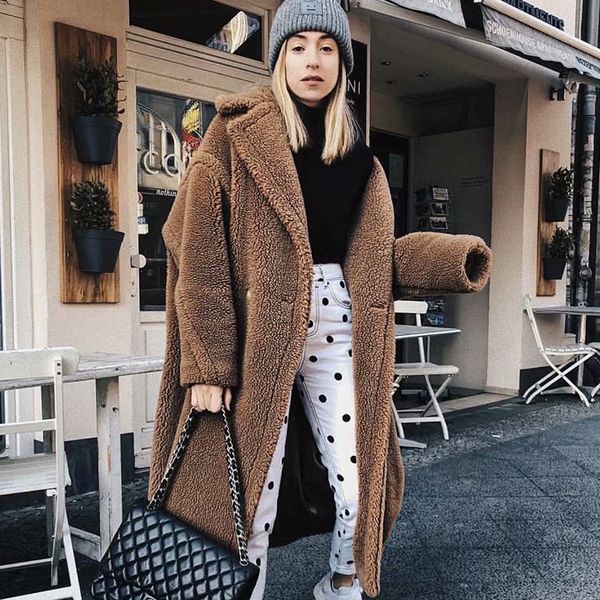 winter thicken warm faux fur teddy coat women fashion basic lambswool oversized jacket coats street fluffy long overcoat lj201202, Black
winter thicken warm faux fur teddy coat women fashion basic lambswool oversized jacket coats street fluffy long overcoat lj201202, Black