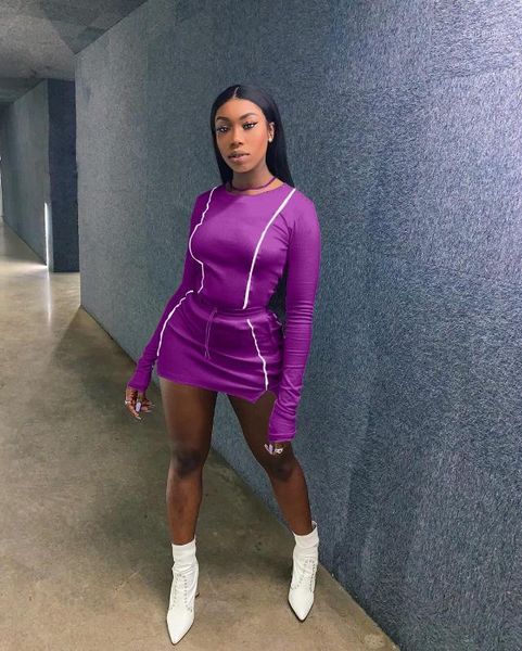 echoine autumn long sleeve mini skirt set 2 piece set skinny bodycon reflective stripe matching club outfits fashion sporty1, White
echoine autumn long sleeve mini skirt set 2 piece set skinny bodycon reflective stripe matching club outfits fashion sporty1, White