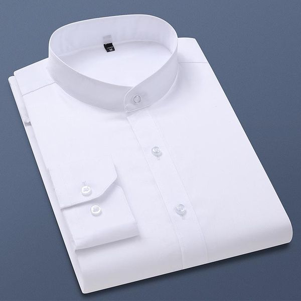 men's casual shirts 2021 stand collar business shirt youth fashion slim-fit long-sleeved cotton, White;black
men's casual shirts 2021 stand collar business shirt youth fashion slim-fit long-sleeved cotton, White;black