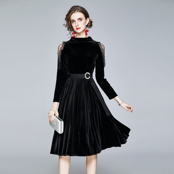 sups8 autumn winter new 2a6cp dress 2020 velvet long sleeve dress mesh splicing black skirt skirt, Black;gray
sups8 autumn winter new 2a6cp dress 2020 velvet long sleeve dress mesh splicing black skirt skirt, Black;gray