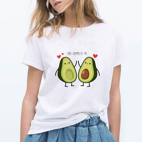 luckyroll t shirt women you complete me avocado tshirt 90s short sleeve casual retro t-shirt female summer funny hipster top, White
luckyroll t shirt women you complete me avocado tshirt 90s short sleeve casual retro t-shirt female summer funny hipster top, White