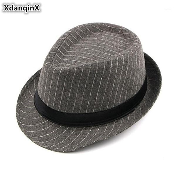 xdanqinx 2020 autumn winter new british fashion men's fedoras noble jazz hat european american style casual wild striped dad cap1, Blue;gray
xdanqinx 2020 autumn winter new british fashion men's fedoras noble jazz hat european american style casual wild striped dad cap1, Blue;gray