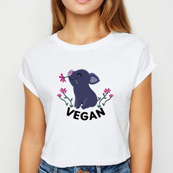new t-shirt female vegetarian pigs biting flowers t-shirts spring summer tee shirt cute prevalent round neck tshirt, White
new t-shirt female vegetarian pigs biting flowers t-shirts spring summer tee shirt cute prevalent round neck tshirt, White