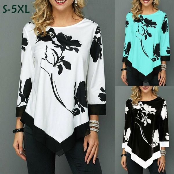 casual women blouse casual irregular floral blouse tee ladies long sleeve loose shirt, White
casual women blouse casual irregular floral blouse tee ladies long sleeve loose shirt, White