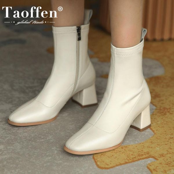 boots taoffen real leather women ankle thick heel zipper shoes square toe winter warm fashion footwear size 33-40, Black
boots taoffen real leather women ankle thick heel zipper shoes square toe winter warm fashion footwear size 33-40, Black
