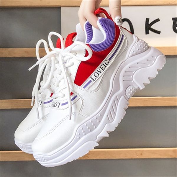 spring 2021 new ladies'shoes chunky women's plus 35-42 white shoes gi31, Black