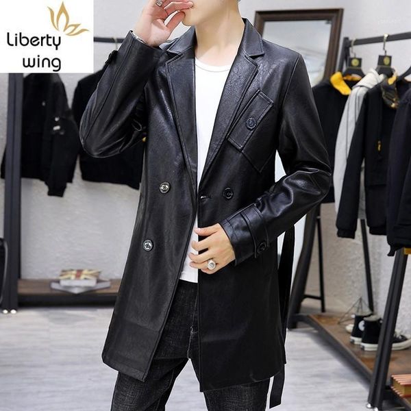 autumn winter moto biker mens medium length trench pu leather double breasted adjustable waist plus size male slim coats1, Tan;black
autumn winter moto biker mens medium length trench pu leather double breasted adjustable waist plus size male slim coats1, Tan;black