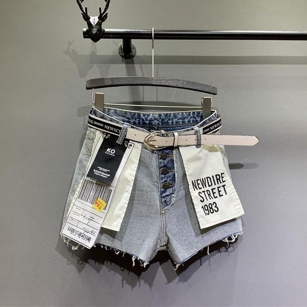 women's jeans personality vintage reverse denim shorts for women summer fashion patch color block short students straight, Blue
women's jeans personality vintage reverse denim shorts for women summer fashion patch color block short students straight, Blue