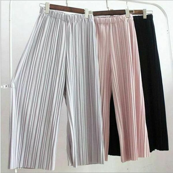 summer women solid pleated chiffon & flax elastic wide leg pants high waist casual loose culottes trousers holiday1, Black;white
summer women solid pleated chiffon & flax elastic wide leg pants high waist casual loose culottes trousers holiday1, Black;white