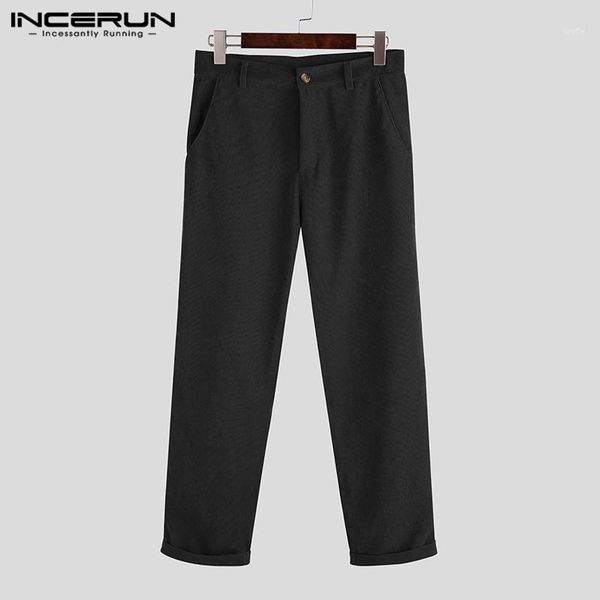 fashion men straight pants button joggers solid color cotton 2020 business casual trousers men pantalones hombre s-5xl incerun1, Black
fashion men straight pants button joggers solid color cotton 2020 business casual trousers men pantalones hombre s-5xl incerun1, Black