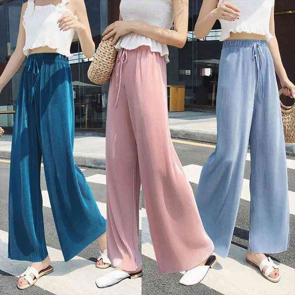 all-match womens summer pants elegant solid color elastic waist wide leg pants ladies lace-up ankle-length soft long trousers, Black;white
all-match womens summer pants elegant solid color elastic waist wide leg pants ladies lace-up ankle-length soft long trousers, Black;white