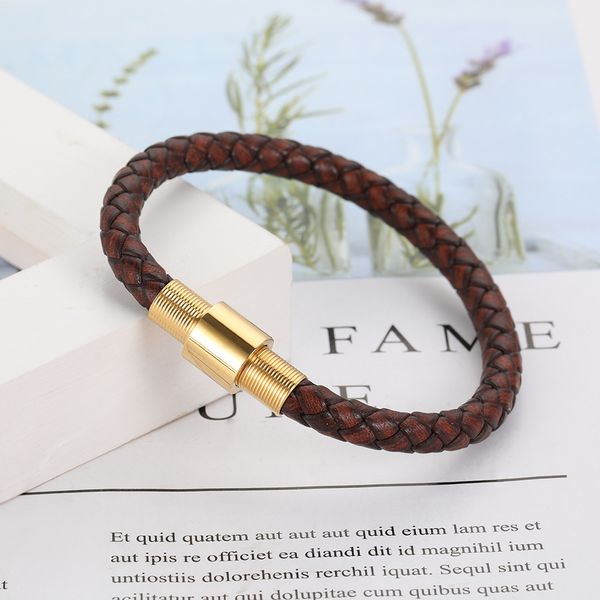 titanium steel bracelet hand woven leather rope bracelet multicolor leather woven lovers' bracelet, Golden;silver
titanium steel bracelet hand woven leather rope bracelet multicolor leather woven lovers' bracelet, Golden;silver