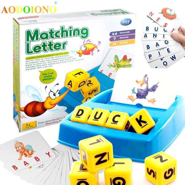Literacy Fun Game Family Fun Matching Letter Game Learning Toys English Word Abc Puzzle Educational Toys For Children Kids Gift Y200428