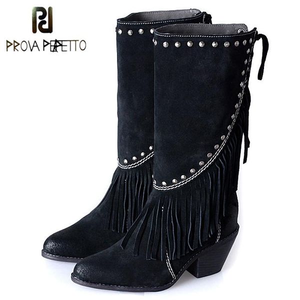 boots prova perfetto bohemia style chunky high heel mid-calf motorcycle fringe cowboy shoes women tassel rivet, Black
boots prova perfetto bohemia style chunky high heel mid-calf motorcycle fringe cowboy shoes women tassel rivet, Black