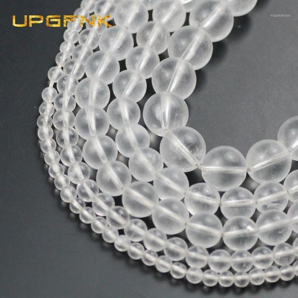 natural matte white rock crystal quartz stone beads 4/6/8/10/12mm round loose beads for jewelry making diy bracelets necklace1