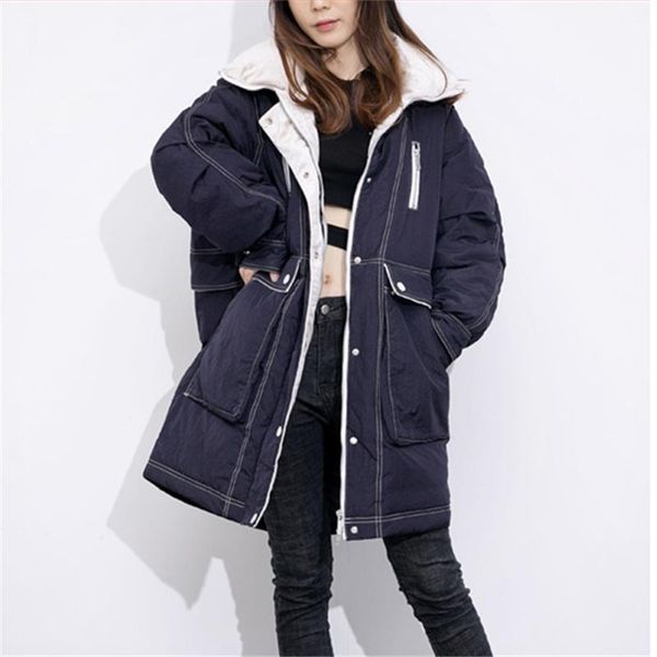 women's down & parkas in the long section jacket female 2021 winter fashion stand collar casual loose thick personality tide, Black
women's down & parkas in the long section jacket female 2021 winter fashion stand collar casual loose thick personality tide, Black