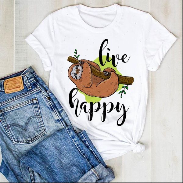 women lady sloth happy cartoon cute ladies cute fashion summer t tee tshirt womens female shirt clothes graphic t shirt, White
women lady sloth happy cartoon cute ladies cute fashion summer t tee tshirt womens female shirt clothes graphic t shirt, White