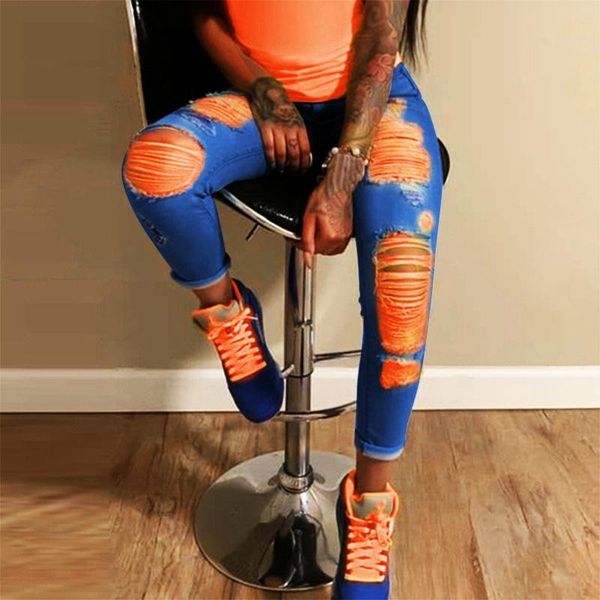 new fashion women's hole pants casual motorcyclist broken hole personality luxury street women's fashion jeans women high wai, Blue
new fashion women's hole pants casual motorcyclist broken hole personality luxury street women's fashion jeans women high wai, Blue
