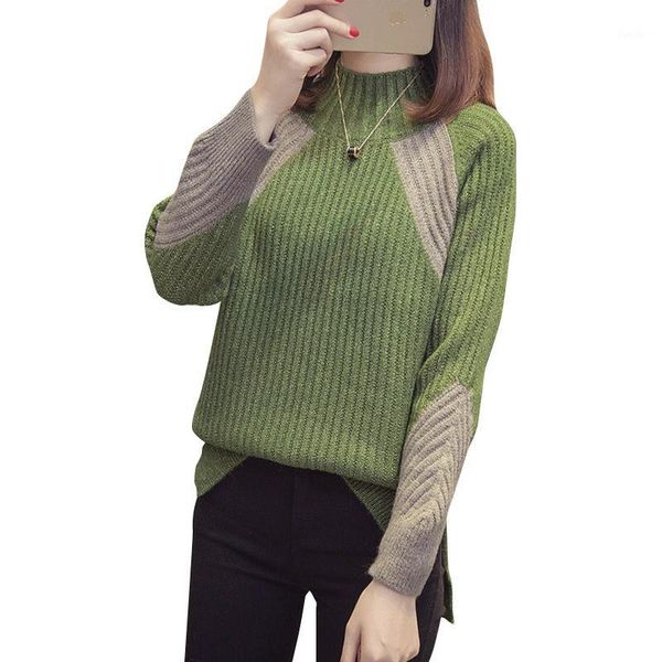 autumn and winter 2019 new half high collar stripe color blocking sweater women's pullover korean loose knit women1, White;black
autumn and winter 2019 new half high collar stripe color blocking sweater women's pullover korean loose knit women1, White;black