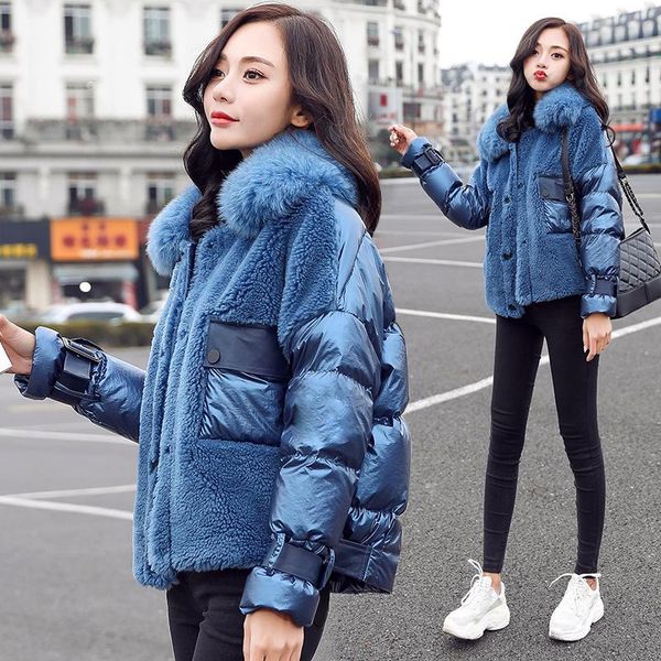 women's down & parkas fashion fur collar feather jacket woman winter coat 2021 patchwork lamb wool 90% white duck women coats, Black
women's down & parkas fashion fur collar feather jacket woman winter coat 2021 patchwork lamb wool 90% white duck women coats, Black