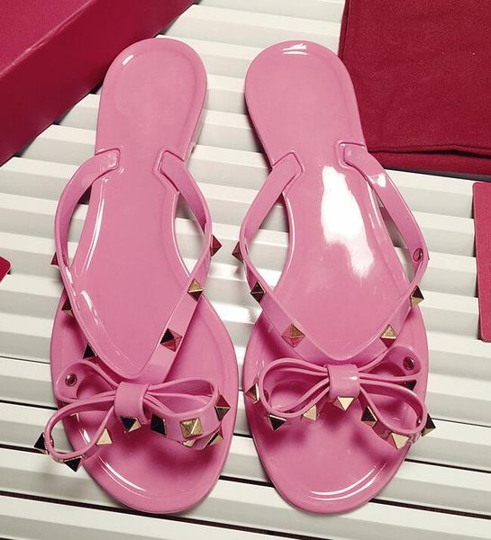 new woman summer sandals rivets big bowknot flip flops beach sandalias flat jelly designer sandals, Black
new woman summer sandals rivets big bowknot flip flops beach sandalias flat jelly designer sandals, Black
