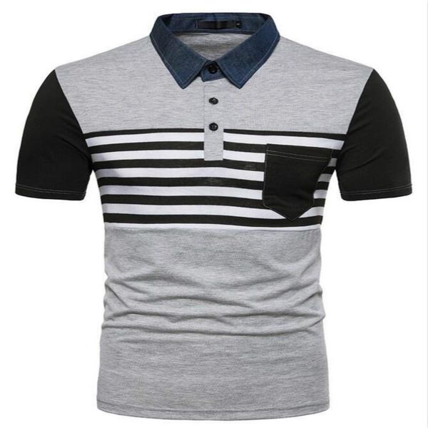 men's polos zogaa comfortable shirt short sleeve cotton business british style casual striped shirts, White;black
men's polos zogaa comfortable shirt short sleeve cotton business british style casual striped shirts, White;black