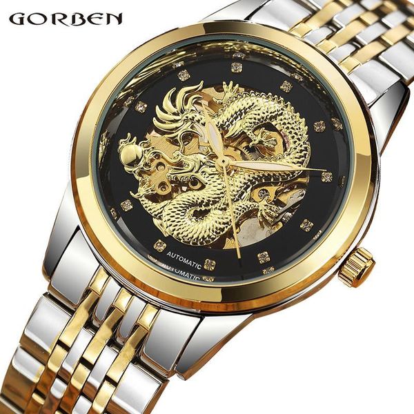 designer luxury dragon skeleton automatic mechanical watches for men wrist watch stainless steel strap gold clock waterproof mens relogio, Slivery;brown
designer luxury dragon skeleton automatic mechanical watches for men wrist watch stainless steel strap gold clock waterproof mens relogio, Slivery;brown