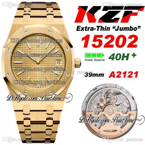 kzf 39mm 15202 extra-thin jumbo yellow gold gold textured dial cal a2121 automatic mens watch steel bracelet edition ptpa puretime rb3p, Slivery;brown
kzf 39mm 15202 extra-thin jumbo yellow gold gold textured dial cal a2121 automatic mens watch steel bracelet edition ptpa puretime rb3p, Slivery;brown