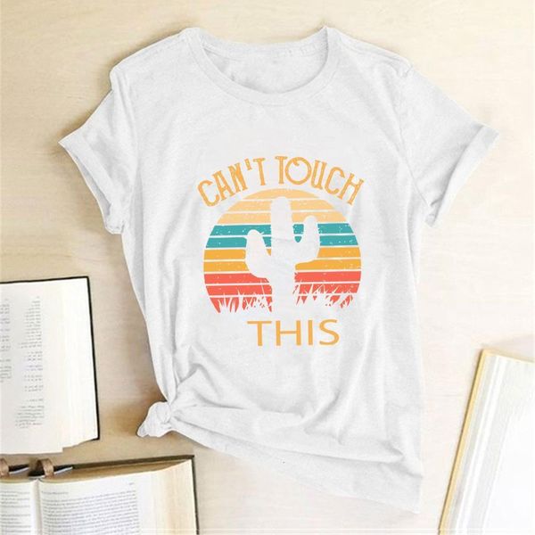 can't touch this cactus printed t-shirts women summer aesthetic clothes woman tshirts fashion crew neck graphic tee streetwear, White
can't touch this cactus printed t-shirts women summer aesthetic clothes woman tshirts fashion crew neck graphic tee streetwear, White