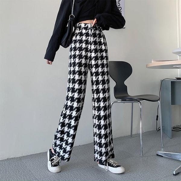 plaid pants tweed black and white houndstooth pants women 2021 spring autumn full length high waist office ladies trousers, Black;white
plaid pants tweed black and white houndstooth pants women 2021 spring autumn full length high waist office ladies trousers, Black;white