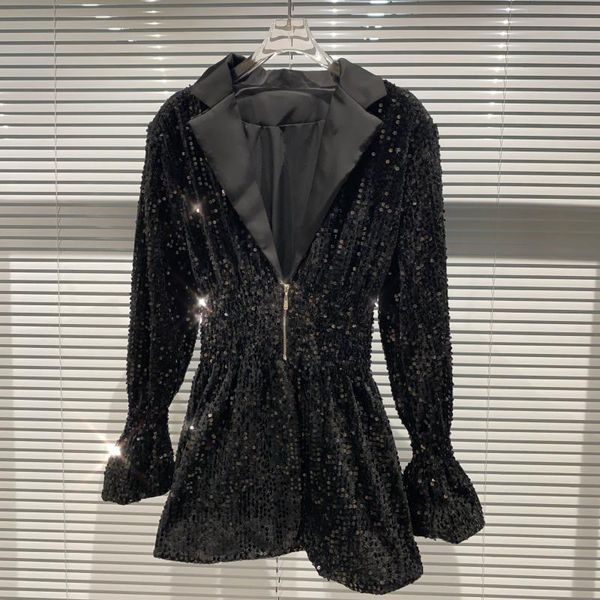 2020 sequins fold new tight sleeve suit collar dress ladies waist with zipper horn oell, Black;brown
2020 sequins fold new tight sleeve suit collar dress ladies waist with zipper horn oell, Black;brown