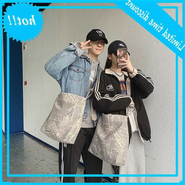 nylon korean fashion large capacity tote personalized newspaper printing couple's messenger bag
nylon korean fashion large capacity tote personalized newspaper printing couple's messenger bag