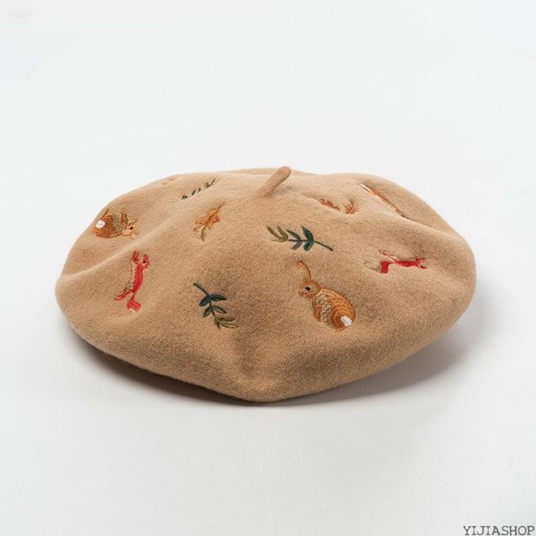 new korean version of the new autumn and winter forest squirrel leaf embroidery wool wool beret artist hat hat1, Blue;gray
new korean version of the new autumn and winter forest squirrel leaf embroidery wool wool beret artist hat hat1, Blue;gray