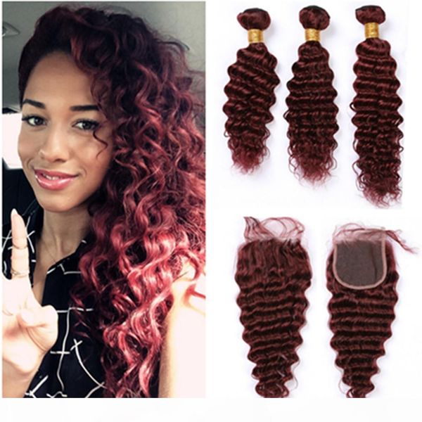 deep wave peruvian burgundy human hair wefts with closure #99j wine red deep wavy human hair lace front closure 4x4 with weave bundles, Black
deep wave peruvian burgundy human hair wefts with closure #99j wine red deep wavy human hair lace front closure 4x4 with weave bundles, Black
