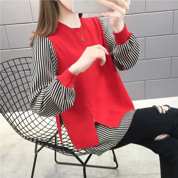 shirt collar fake two pieces of women's 2020 knitwear knitwear knitwearspring new korean version loose fashion versatile outer sweat, White;black
shirt collar fake two pieces of women's 2020 knitwear knitwear knitwearspring new korean version loose fashion versatile outer sweat, White;black
