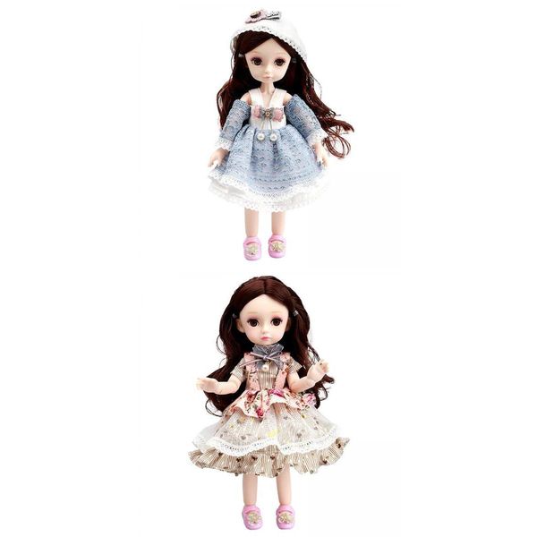 2pcs dolls 10\" jointed doll diy toy with skirt 4d eyes eyelash makeup gifts
2pcs dolls 10\" jointed doll diy toy with skirt 4d eyes eyelash makeup gifts