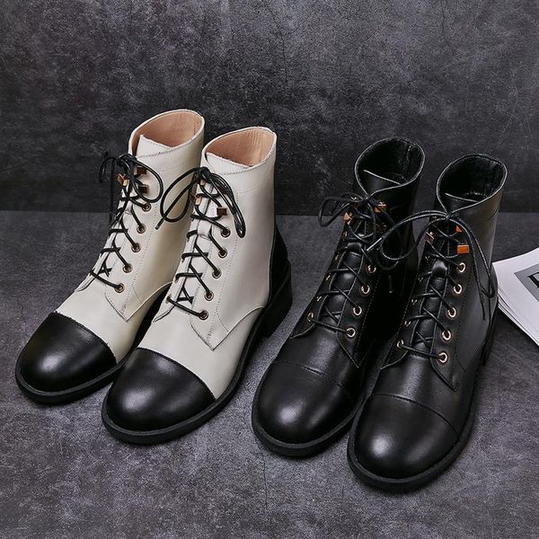 new winter boots women's shoes genuine leather mixed colors med-heel vintage basic cozy ankle boots zapatos mujer, Black
new winter boots women's shoes genuine leather mixed colors med-heel vintage basic cozy ankle boots zapatos mujer, Black